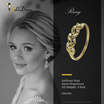 GoldDream Goldring GoldDream Gold Ring Ranke Gr.60 (Fingerring), Damen Ring Ranke, 60 (19,1), 333 Gelbgold - 8 Karat, gold, weiß