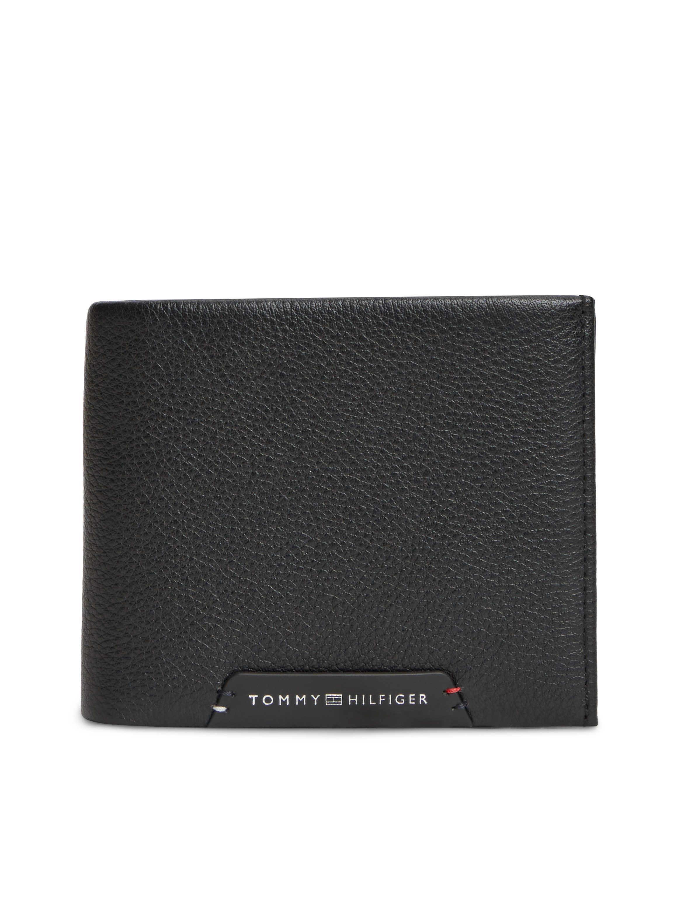 Tommy Hilfiger Geldbörse TH CORP CC AND COIN, Herren Geldbeutel, Portemonnaie mit farbigem Textilstreifen im Inneren