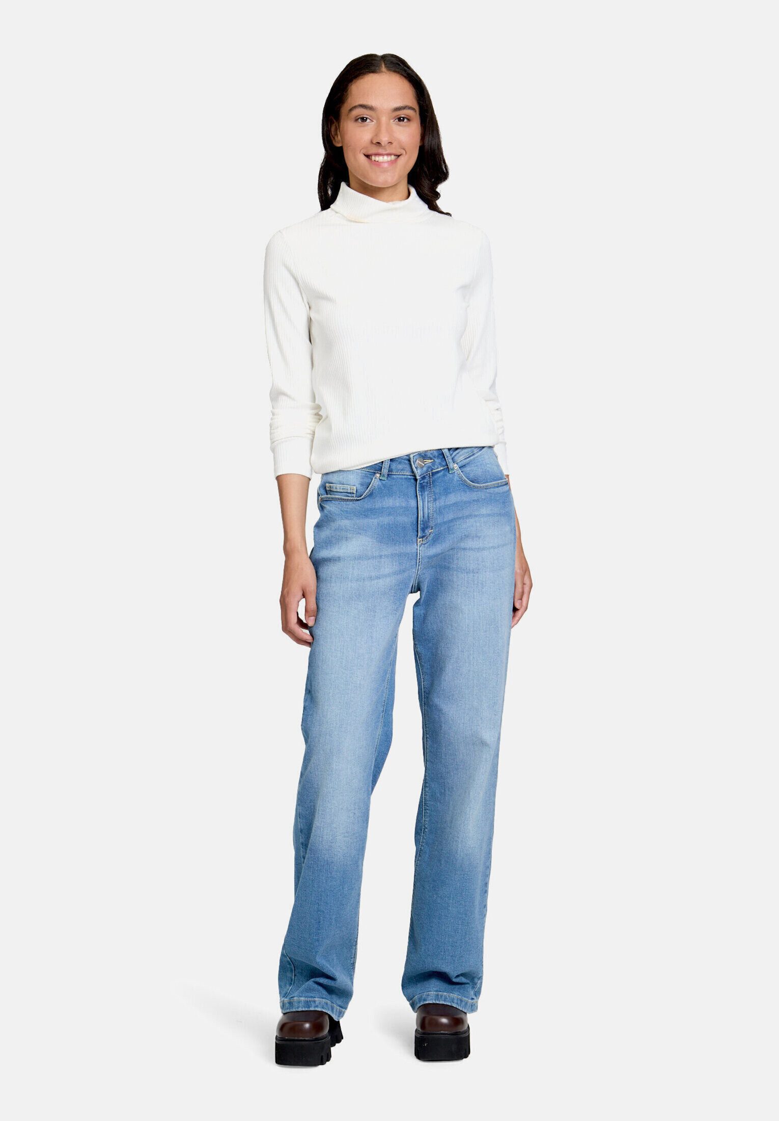 Cartoon Kurzarmshirt Damen mit Kragen (1-tlg)