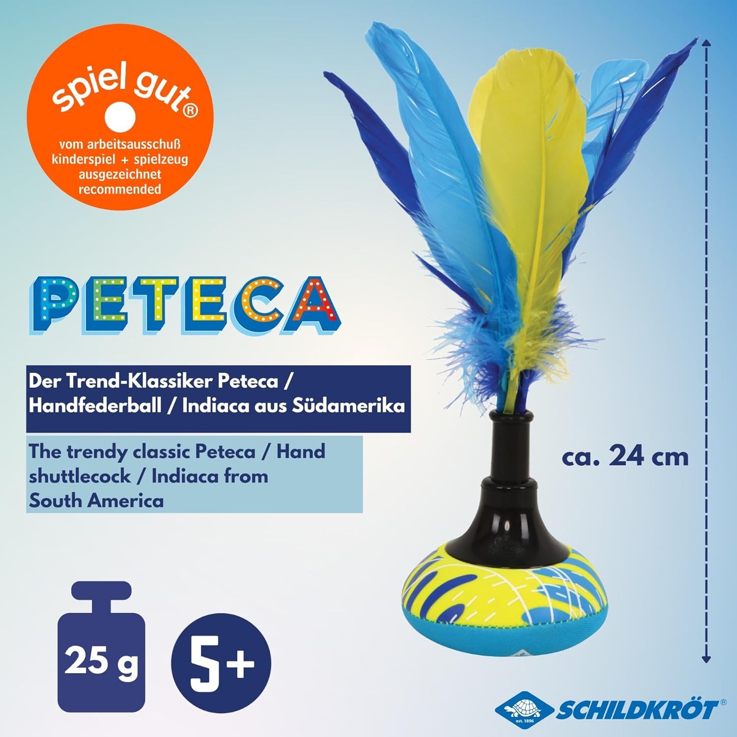 Schildkröt Spiel Schildkröt Peteca Handfederball Neopren 24 cm Naturfedern