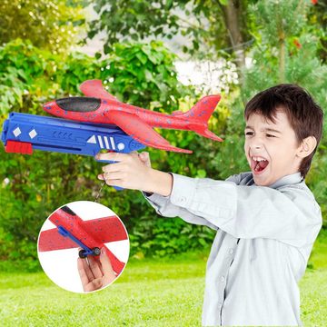 XDeer Spielzeug-Flugzeug Kinder Wurfgleiter Styropor Flieger Katapult Pistole Spielzeug, Garten Outdoor Interaktive Spiele Kindergeburtstag Geschenke