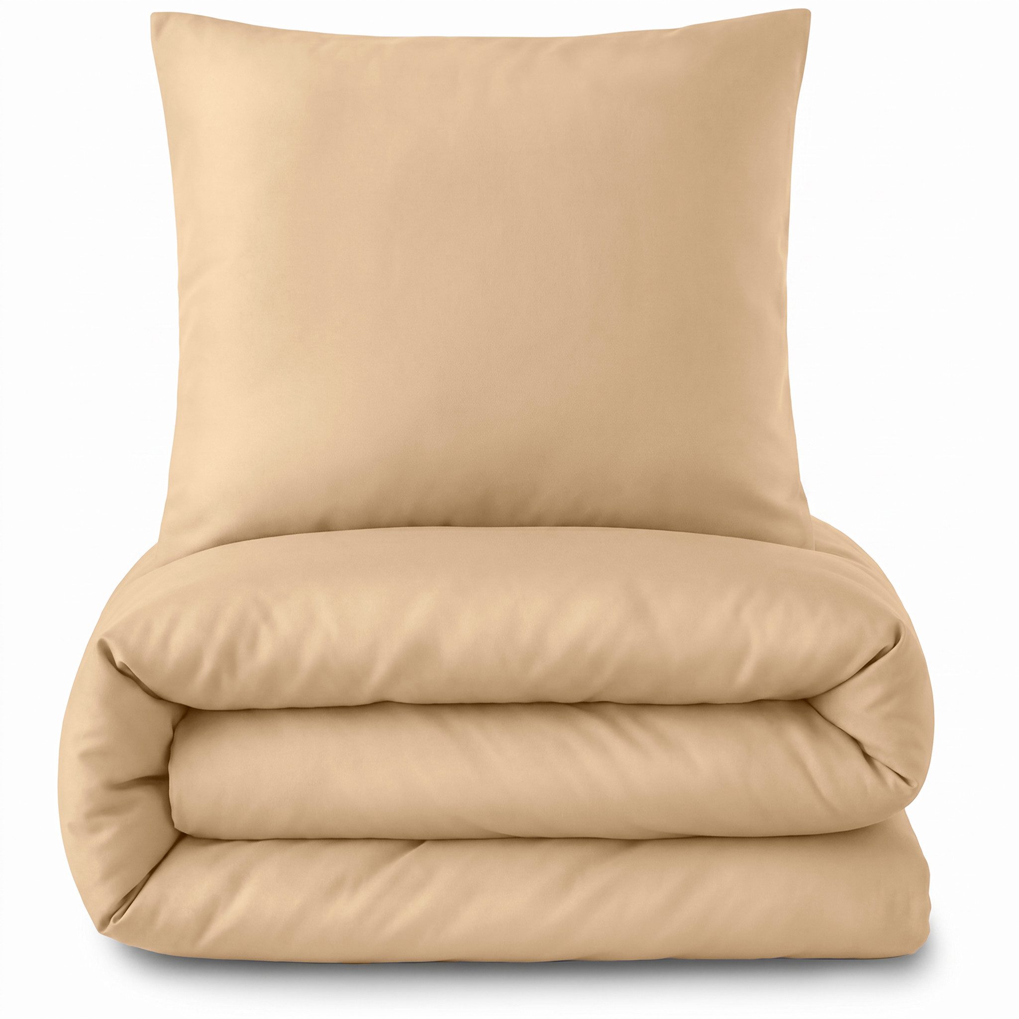 Laynenburg Bettwäsche Mako-Satin aus 100% Baumwolle in 135x200 oder 155x220 cm, kühlende, atmungsaktive Sommer-Bettwäsche mit Reißverschluss