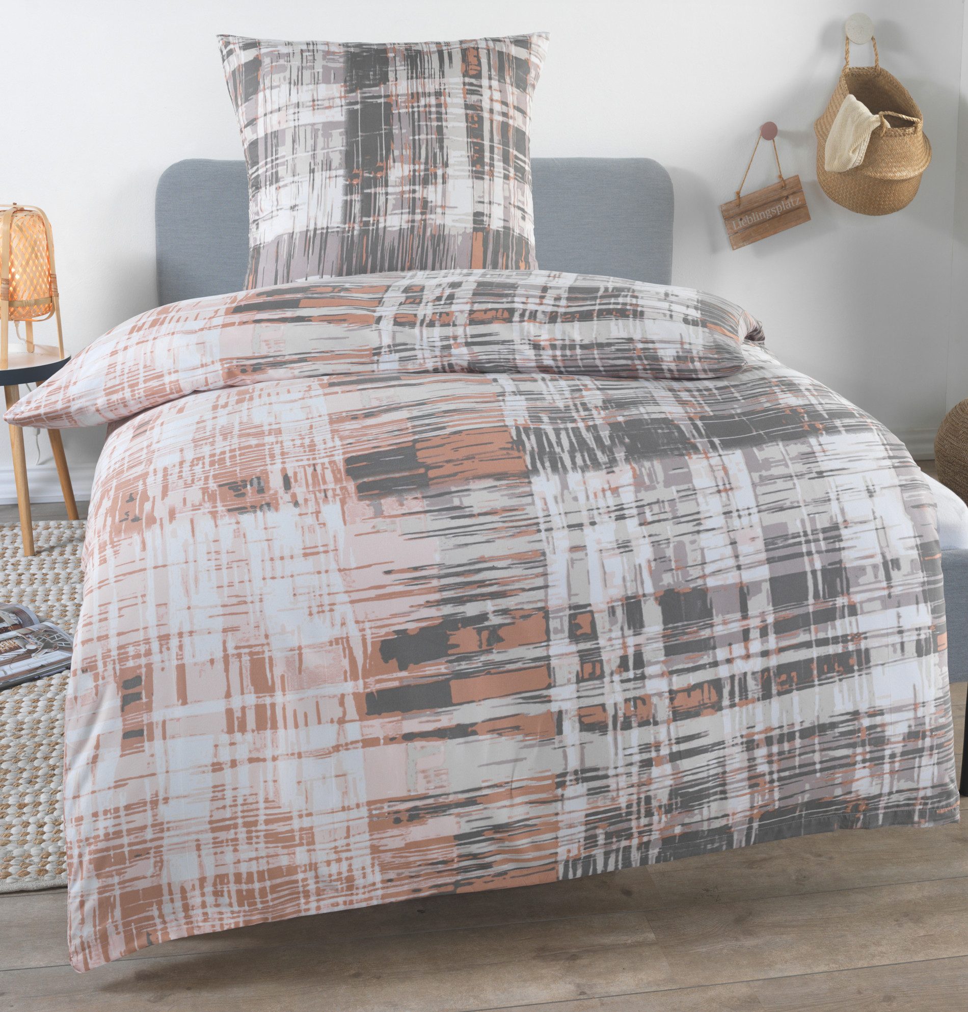 Dreamhome Bettwäsche 135x200 + 80x80 cm atmungsaktiver Bettbezug, moderne Designs, Für Allergiker geeignet, pflegeleicht, angenehm weicher Stoff