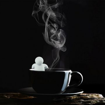 Retoo Teesieb Teesieb Silikon Teefilter Tassensieb Tee Gewürzsieb Teefilter, (set, 1 Stück Silikon-Teesieb in Menschenform, Verpackung in Folie), Das Silikonsieb hinterlässt keinen Geruch oder Geschmack