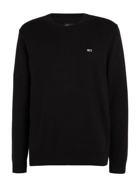 Tommy Jeans Rundhalspullover TJM SLIM ESSENTIAL LIGHT SWEATER mit Flag-Patch