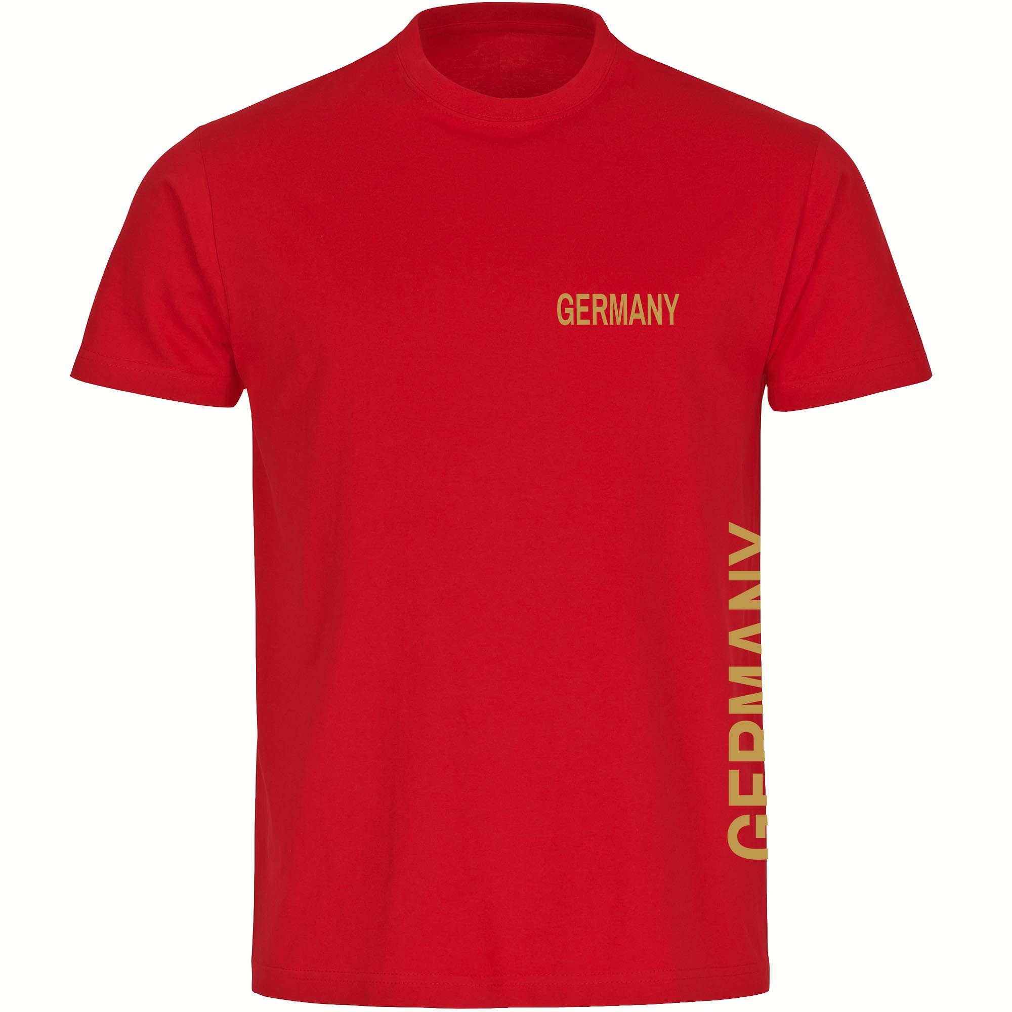 multifanshop T-Shirt Herren Germany - Brust & Seite Gold - Männer