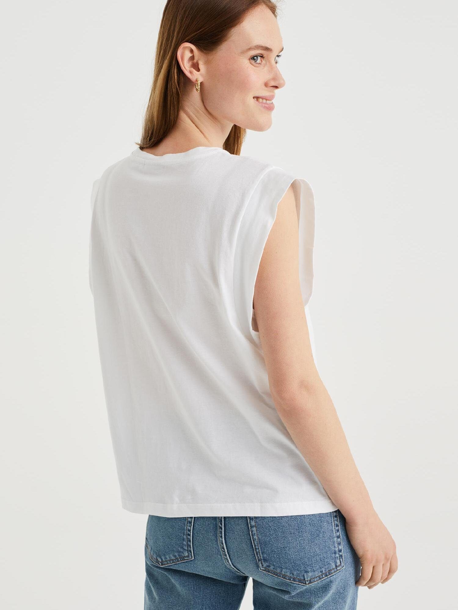 Fashion WE (1-tlg) Weiß T-Shirt