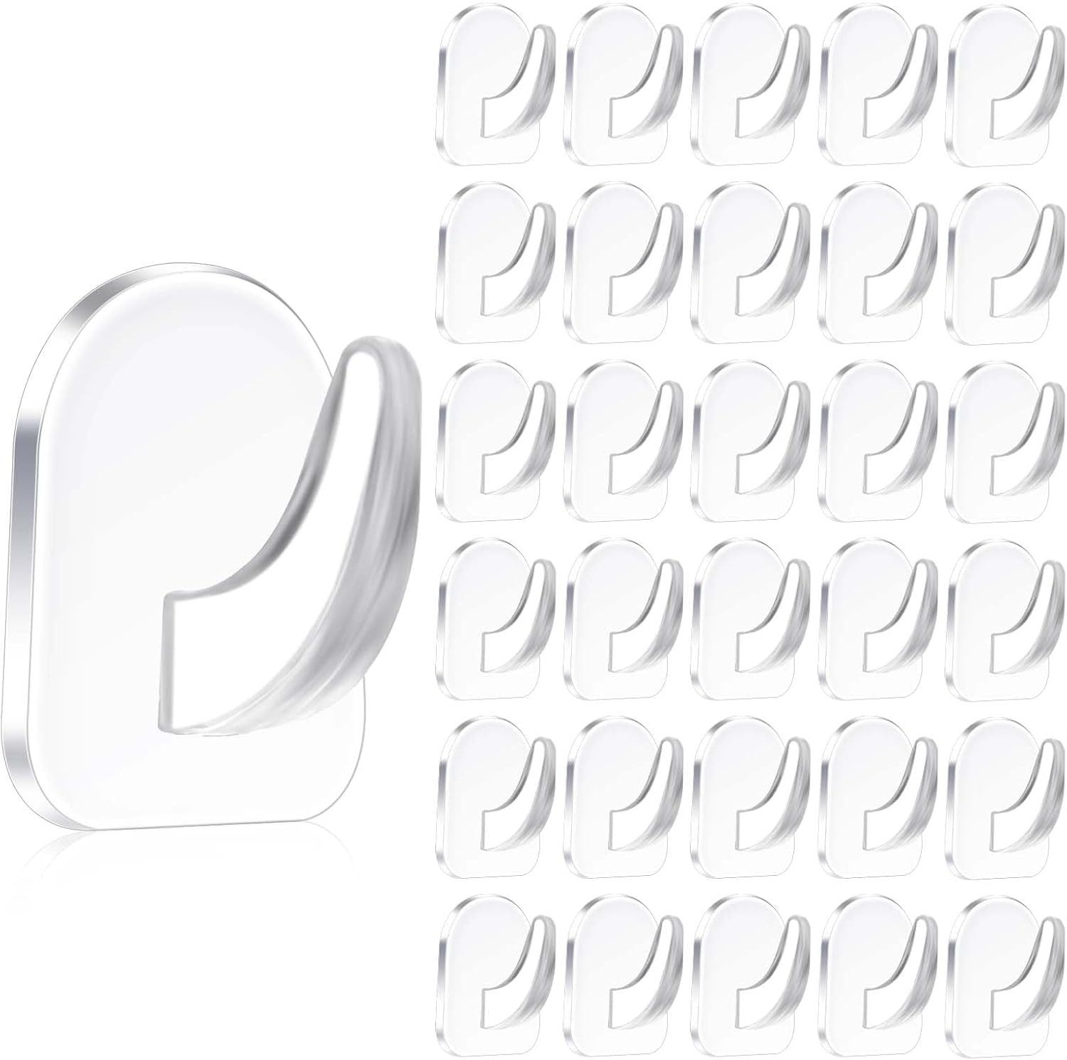 FELIXLEO Gardinenhaken 30 Stück Transparente Selbstklebende Wandhaken, Magi günstig online kaufen