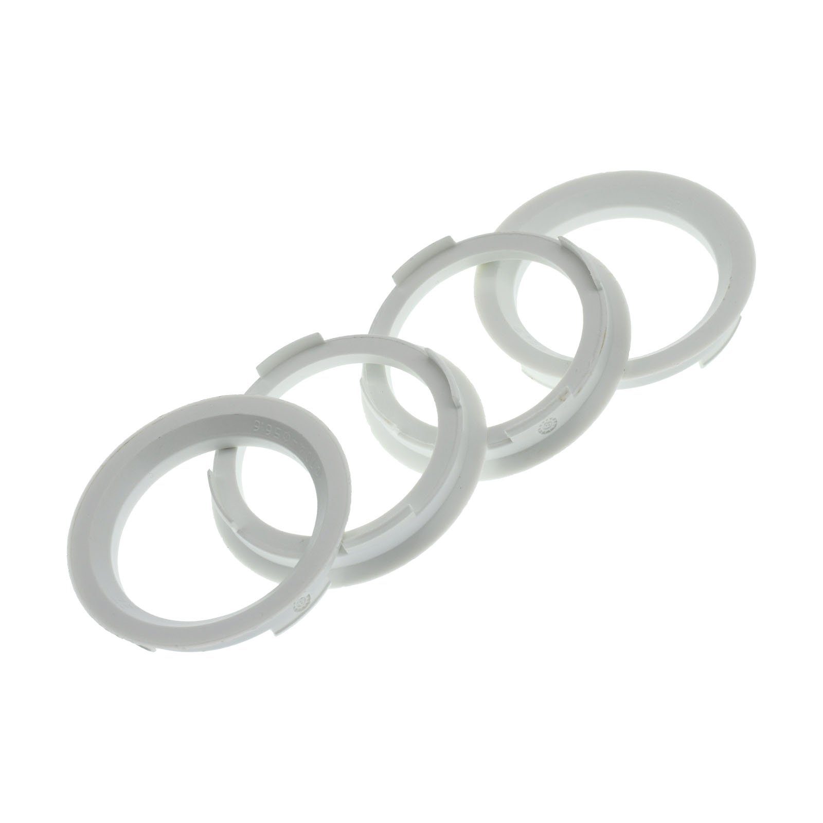 RKC Reifenstift 4X Zentrierringe Weiß Felgen Ringe + 1x Reifen Kreide Fett Stift, Maße: 70,4 x 56,6 mm