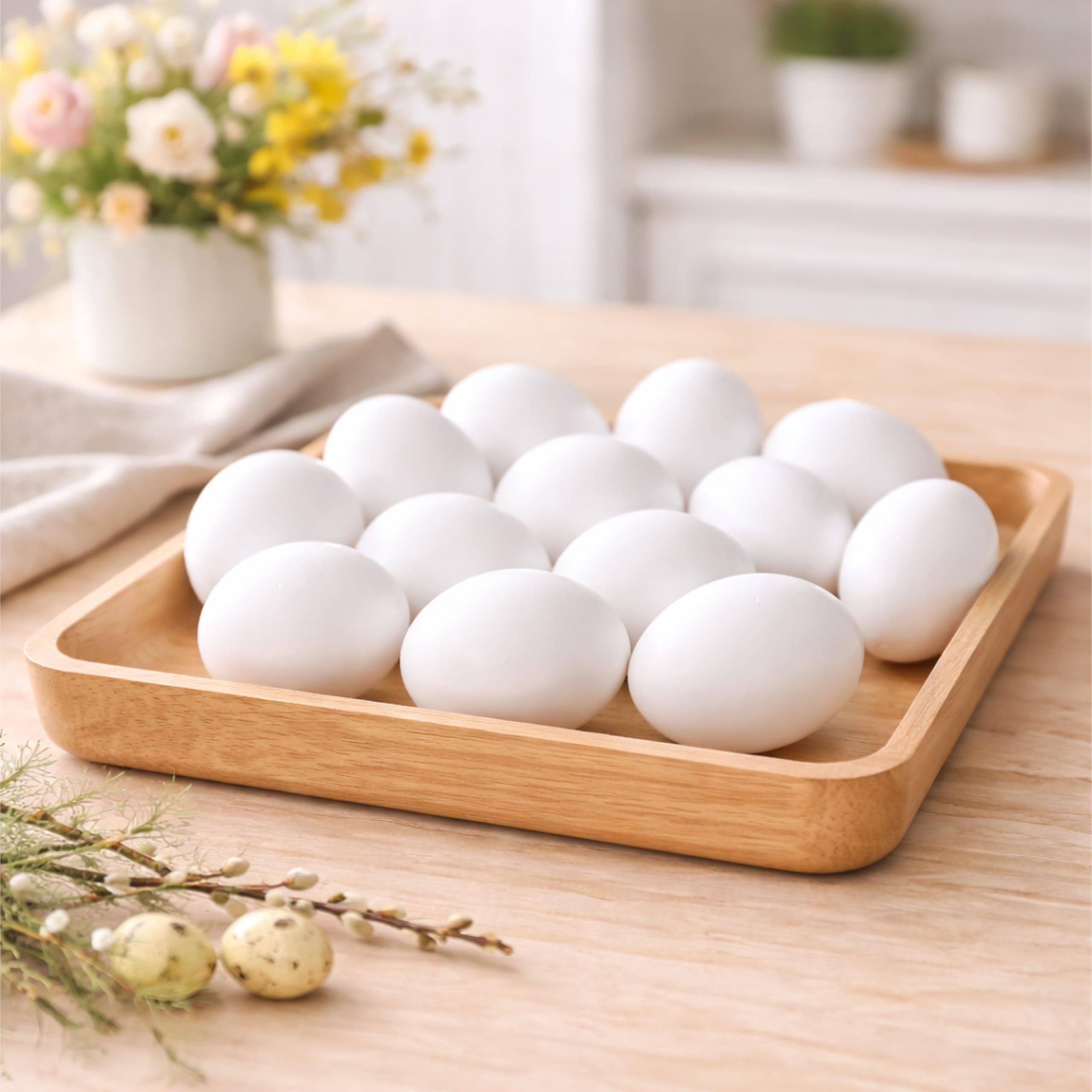 Hey!Easter® Osterei 50x Plastikeier 6 cm Weiß – Kunststoffeier für Osterdeko & Dekoration (Set, 50 St., 50er Set)