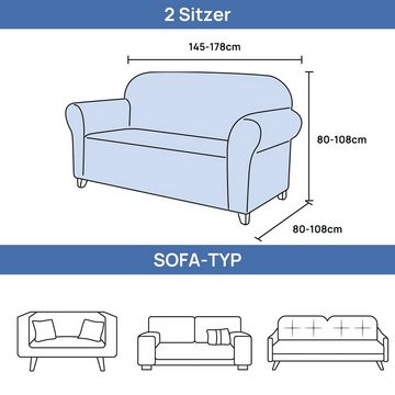 Sofahusse Stretch Samt Sofabezug Modern Sofaüberwurf Elastische Couchbezug, MULISOFT, Sofahusse mit Armlehne für Wohnzimmer, Protector für Hunde Haustiere