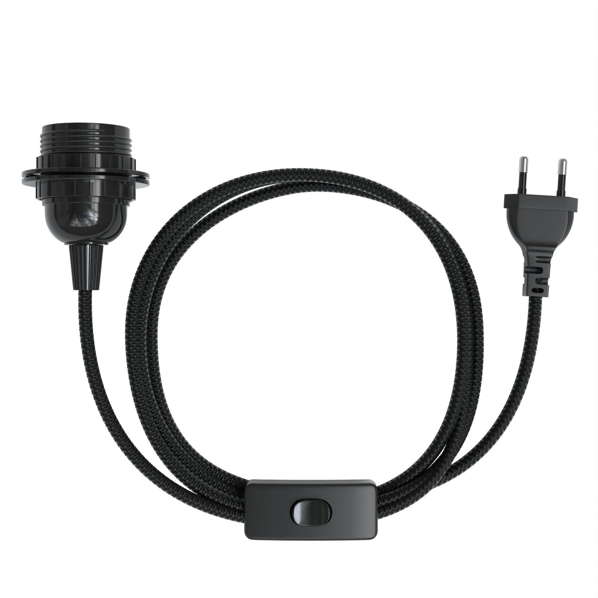 EAZY CASE Лампыfassung 3x E27 Лампыsockel 5m Kabel & Schalter DIY Лампы, (1-St), E27 Fassung mit Schalter und dekoratives Лампыkabel DIY Lampe Schwarz