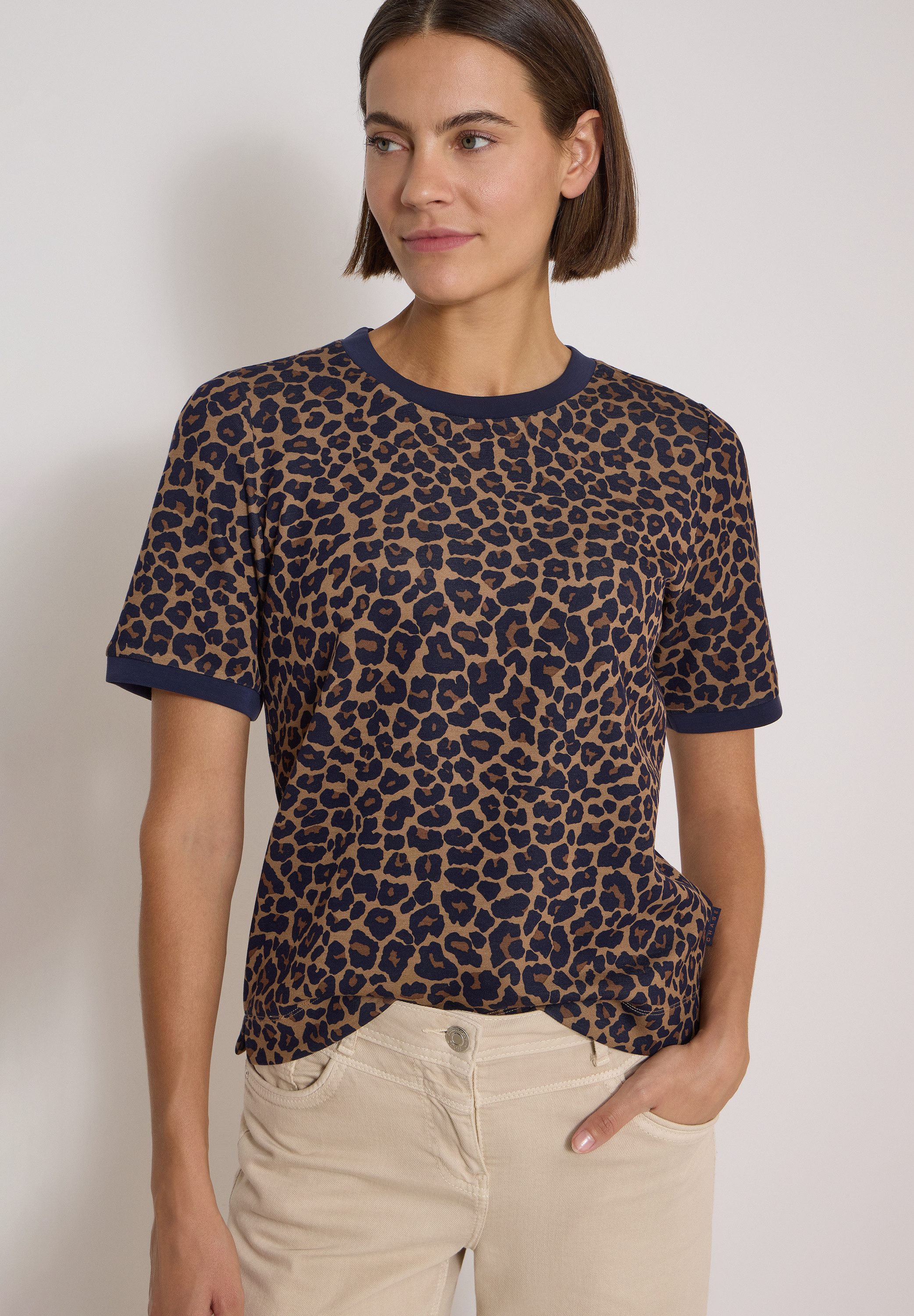 CECIL Sweater Sommershirt / Rundhals / Animal-Print