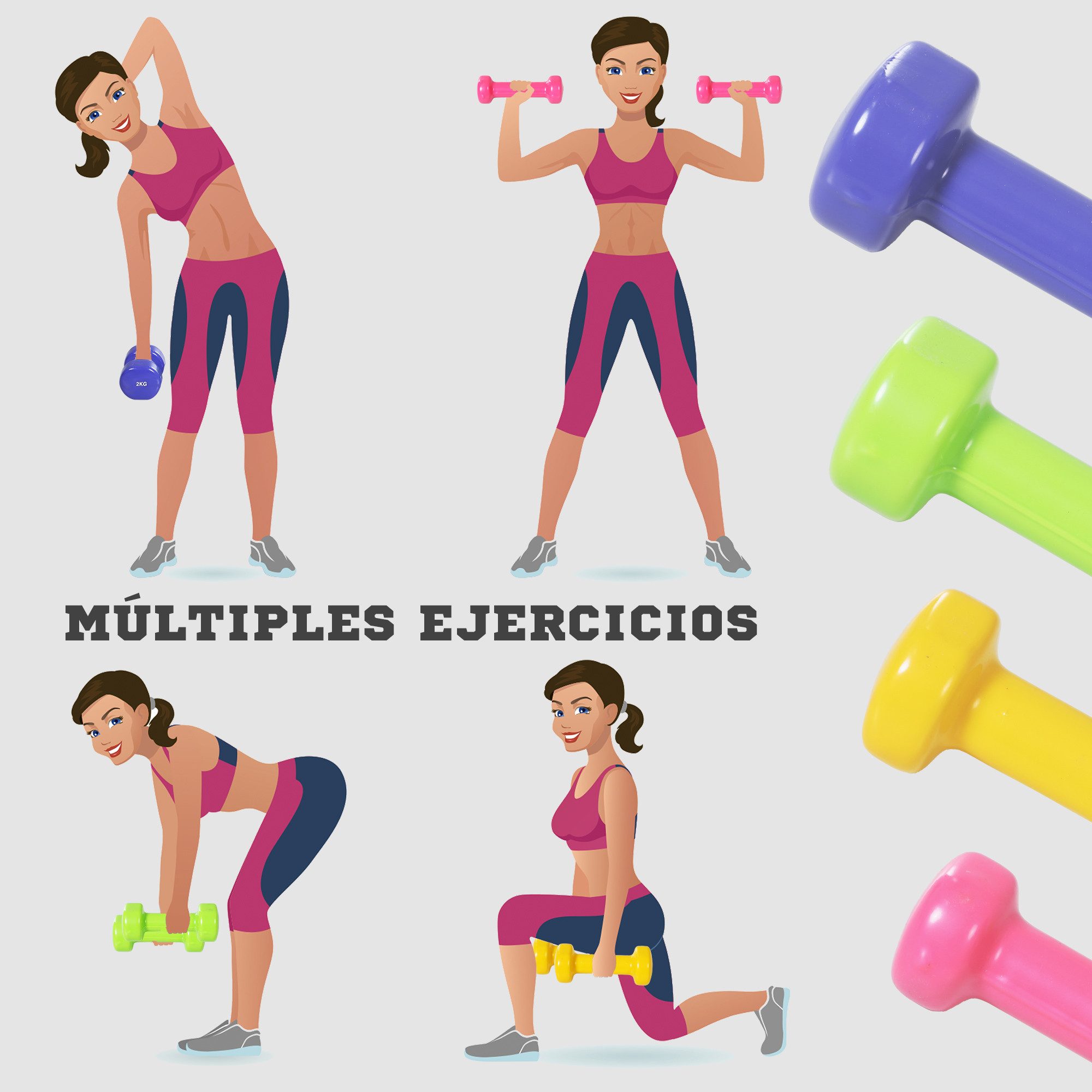 Fine Life Pro Kurzhantel Hantelset Kurzhantel Set mit Koffer, (4 Hantelpaare (0,5 kg, 1 kg, 1,5 kg, 2 kg), – tragbar für Zuhause und Fitnessstudio, Eisen-Kunststoff-Mischung