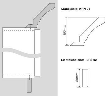 Feldmann-Wohnen Winkelküche Prato, 345x200x217cm Korpus eiche artisan / Front mittelgau matt