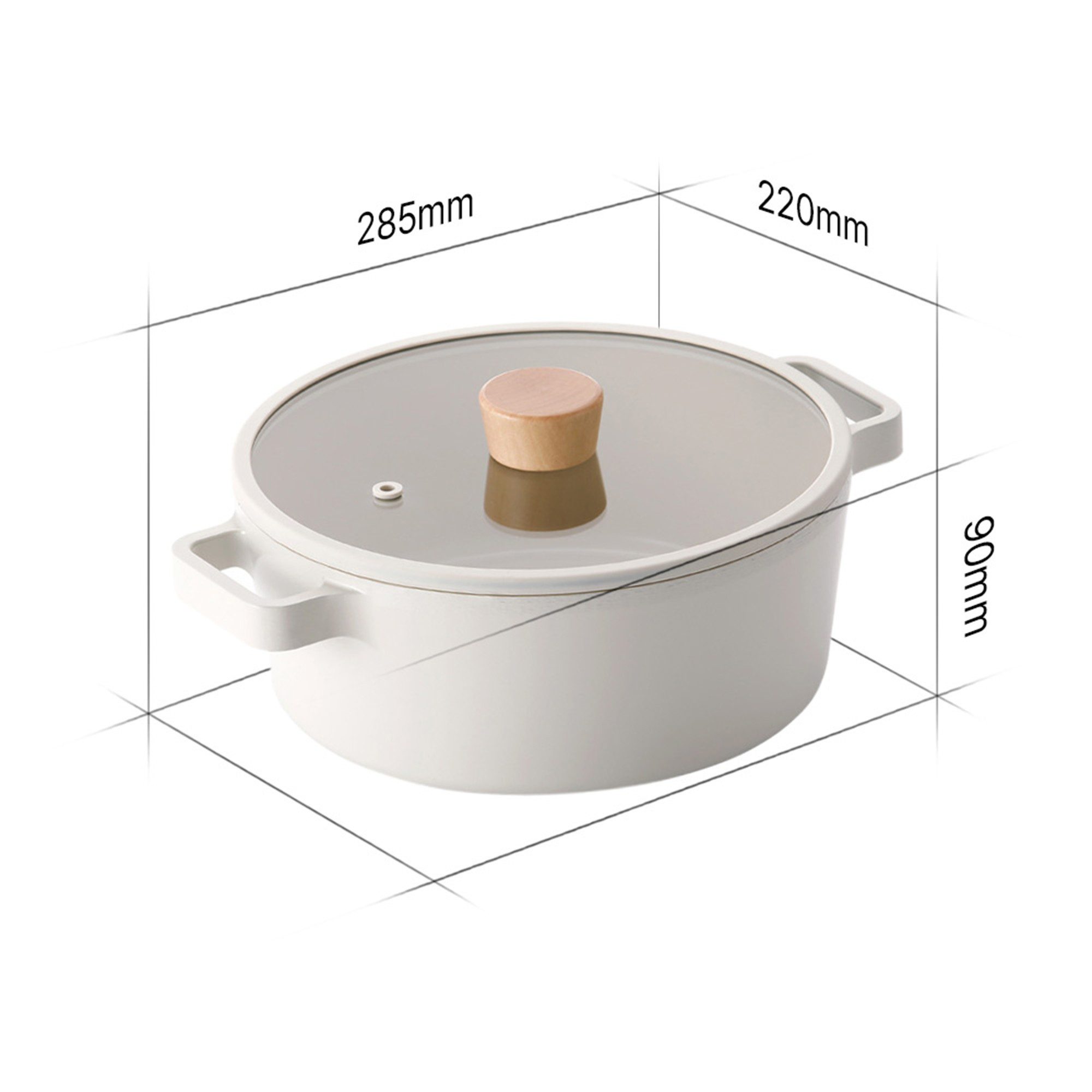 NEOFLAM® Bratentopf FIKA Bratentopf 22cm inkl. Glasdeckel, Aluminiumguss (1-tlg)