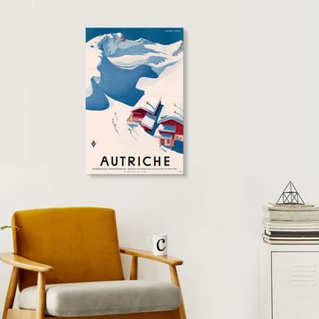 Posterlounge Forex-Bild Vintage Ski Collection, Wintersport in Österreich (französisch), Vintage Illustration