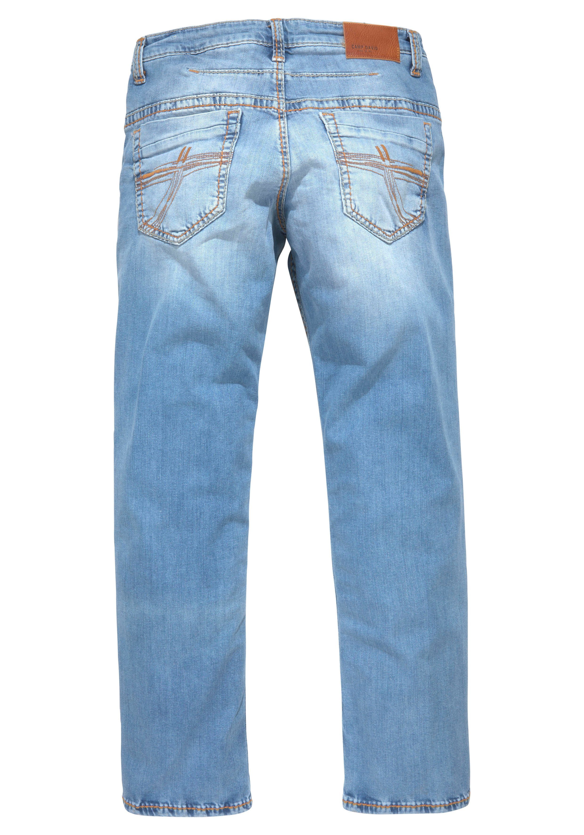 CAMP DAVID Loose-fit-Jeans CO:NO mit markanten Nähten und Stretch