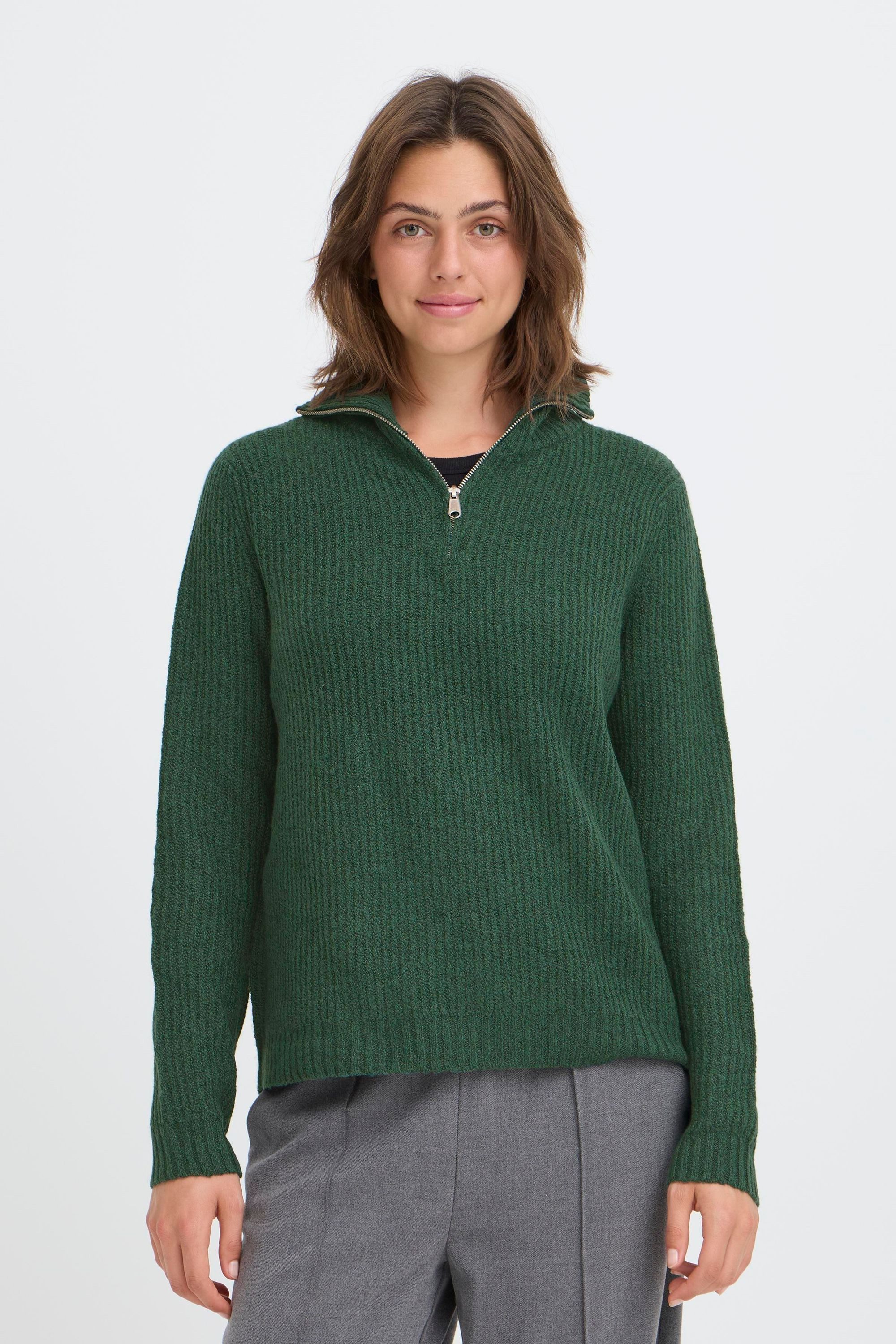 OXMO Troyer OXBallino Modischer Grobstrick-Pullover mit Troyerkragen