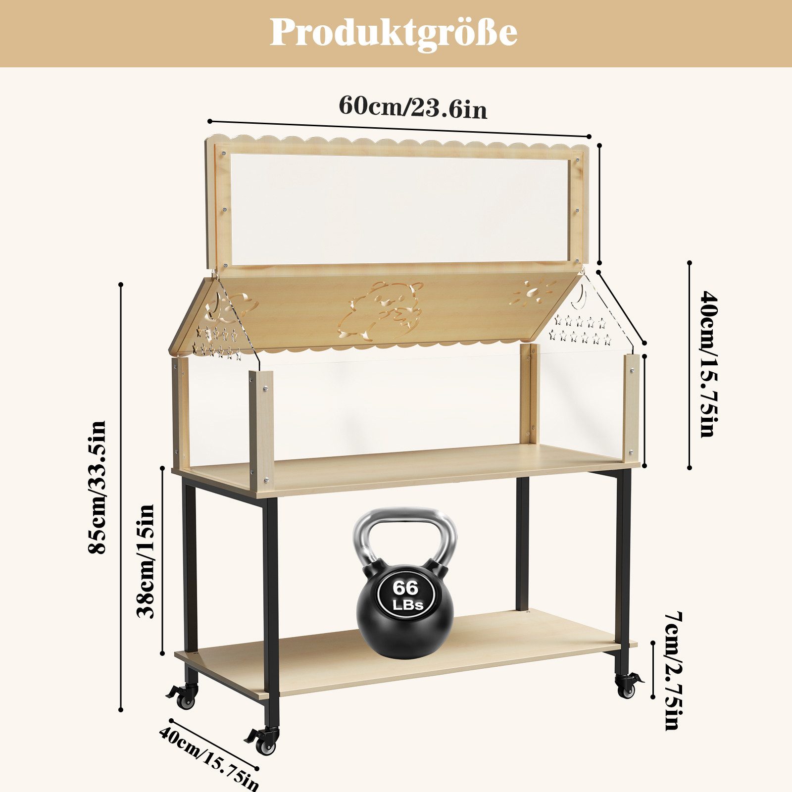 TWSOUL Kleintierkäfig Nagerkäfig aus Holz, Kleintiergehege Schaufenster aus günstig online kaufen