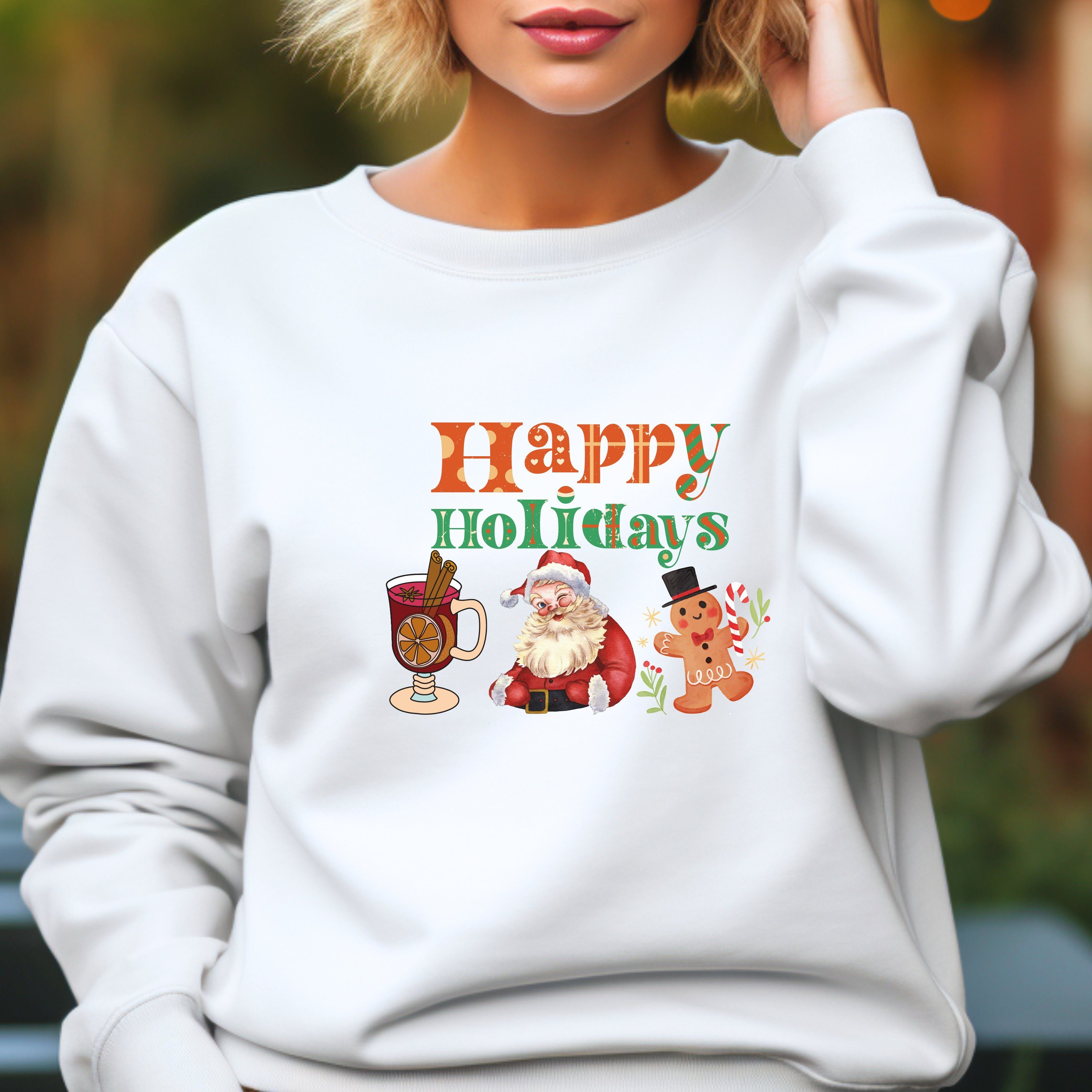 Quality Elegance Weihnachtssweatshirt Happy Holidays Weihnachtssweatshirt, Christmas Sweater