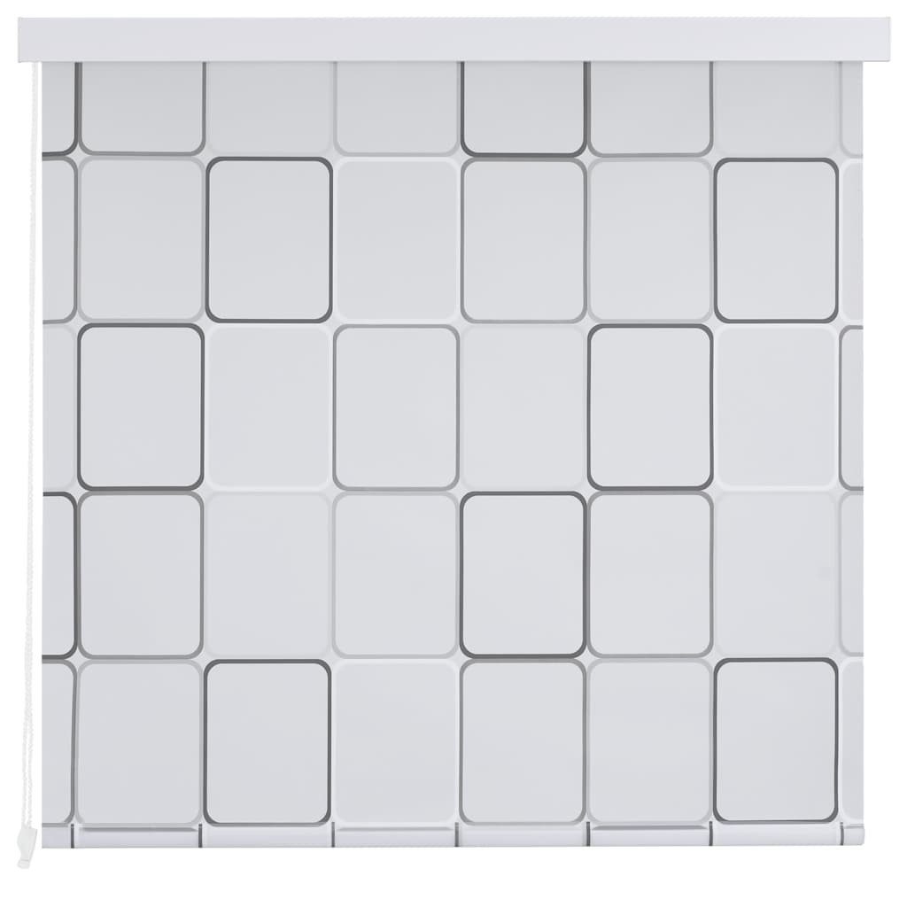 vidaXL Duschvorhang Duschrollo 120x240 cm Quadratmuster Breite 120 cm – Bild 3 von 5