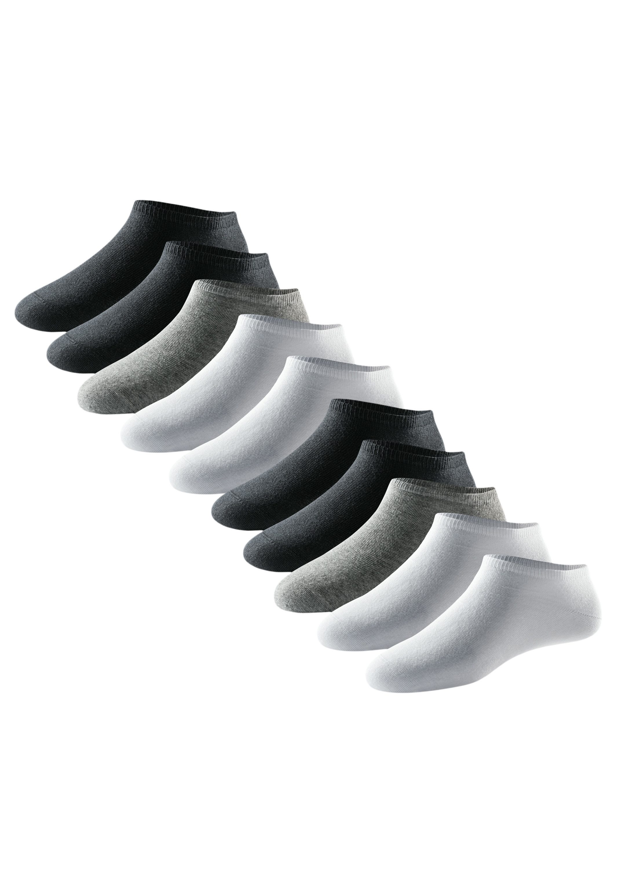 Schiesser Sneakersocken 10er Pack Bluebird (Spar-Set, 10-Paar) Sneaker Socken - Baumwolle - Atmungsaktiv - Verstärkte Belastungszonen