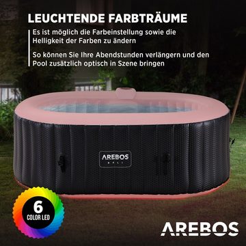 Arebos Whirlpool Aufblasbar, In- & Outdoor, 190x120 cm oval, 2 Personen, (Komplett, Set)