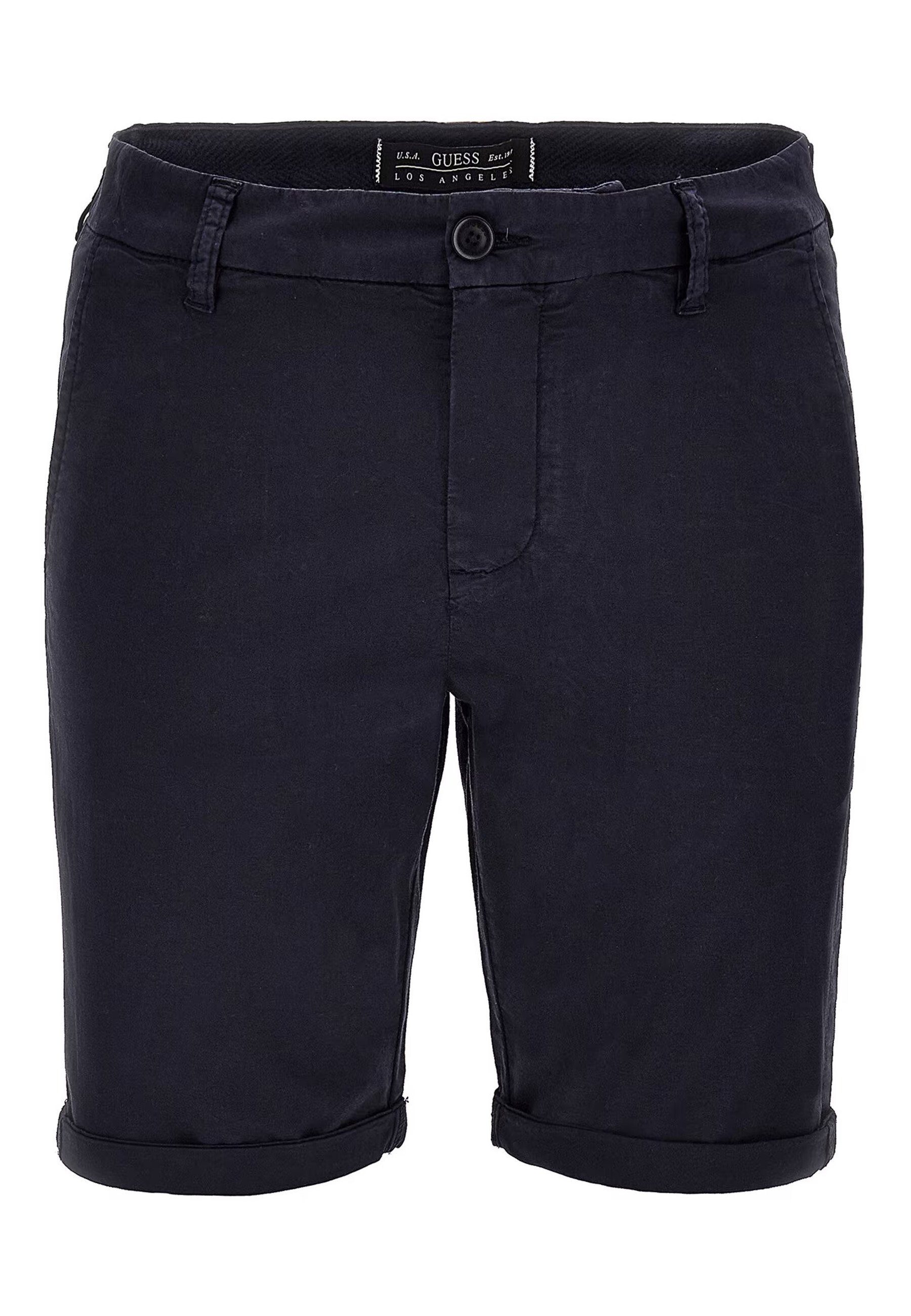 Guess Chinoshorts Shorts Unifarbene MYRON SHORT mit seitlichen (1-tlg) blau