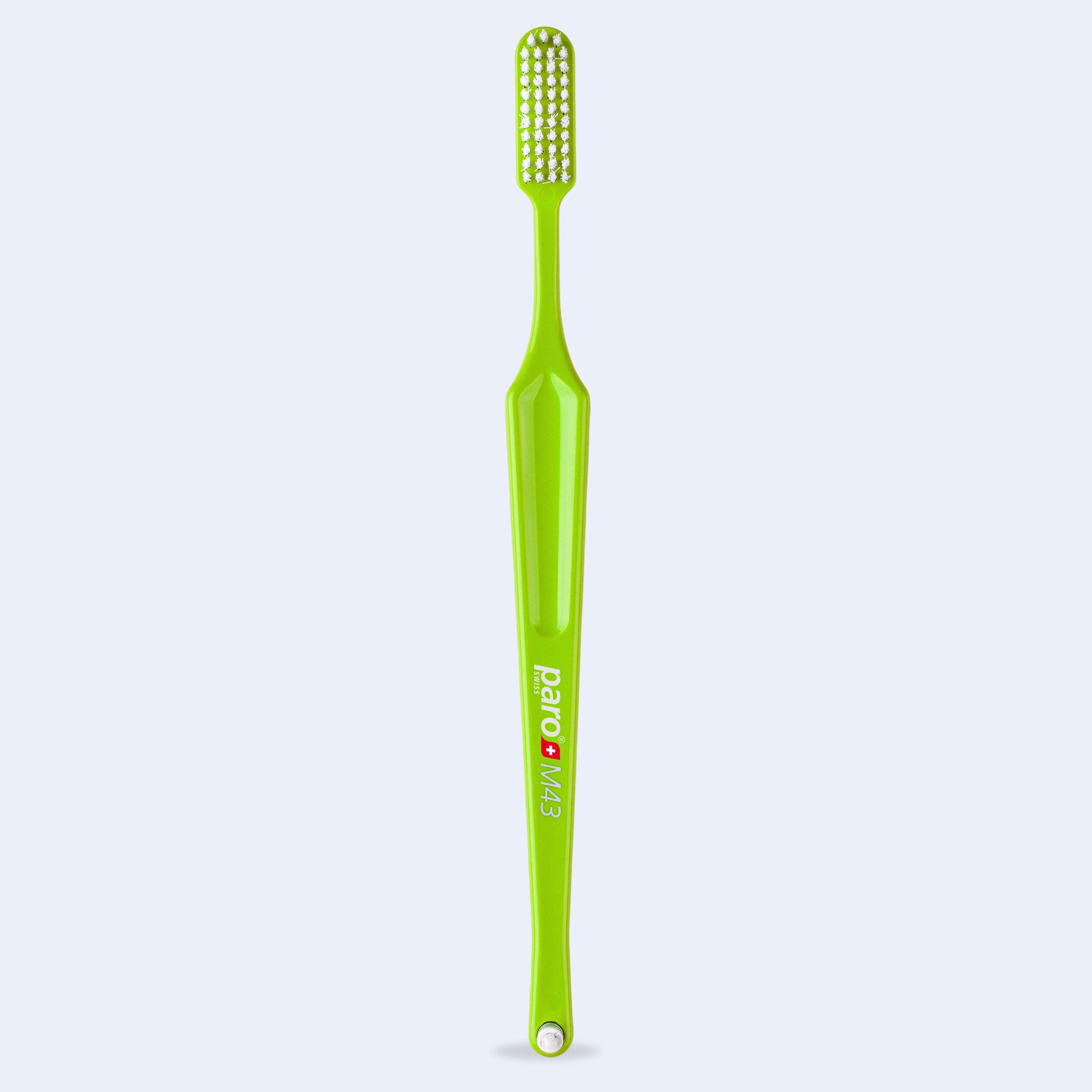 paro Zahnbürste M43 Zahnbürste medium mit Interdentalbürste, extra großer Kopf
