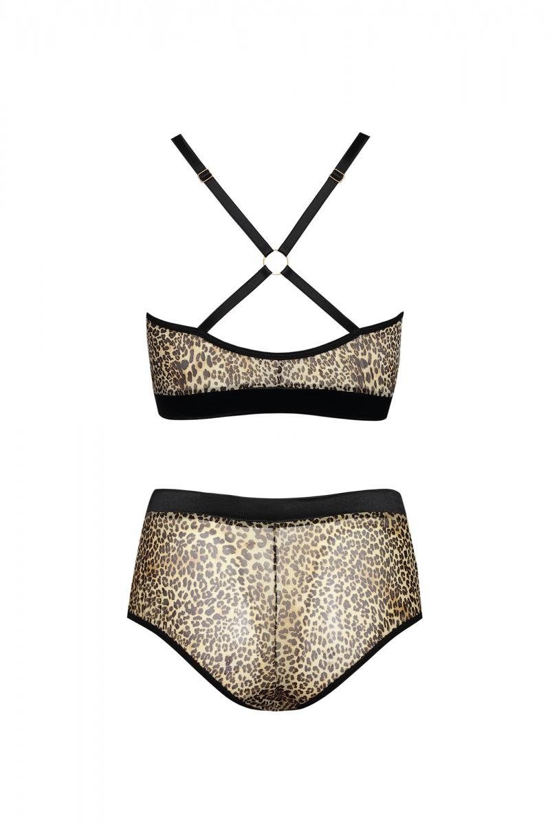 Anais Apparel Size Plus Set: Bügelloser BH 2tlg. Set in leopard/schwarz - 3XL/4XL – Bild 5 von 5