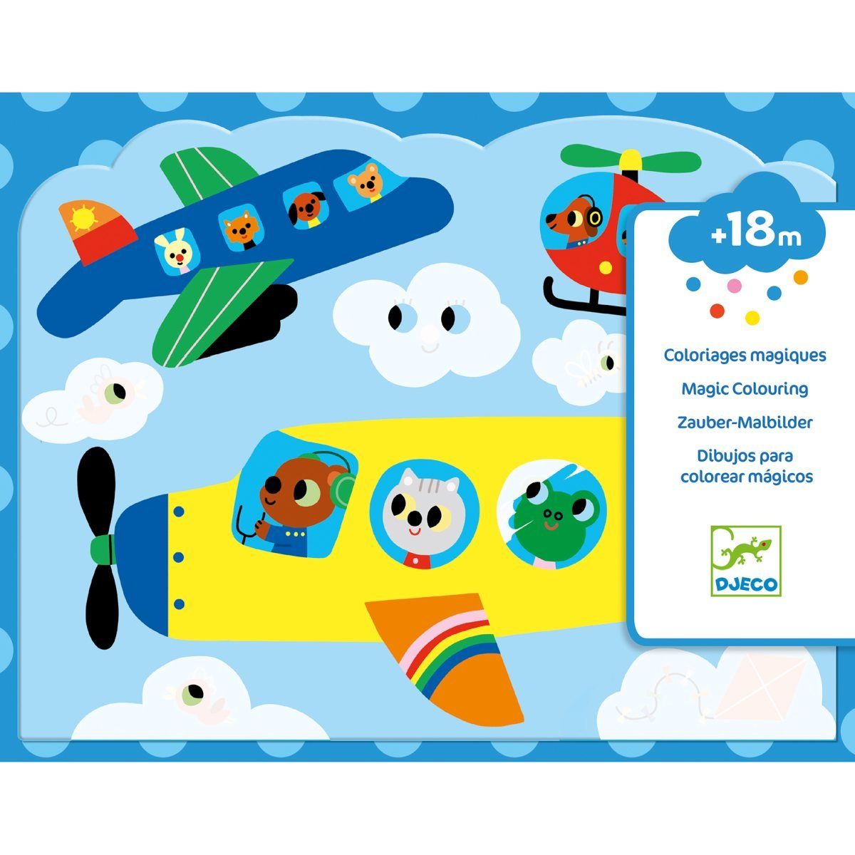 DJECO Kreativset Wassermalen kunterbunte Zauber-Malbilder für Kinder ab 18 Monaten