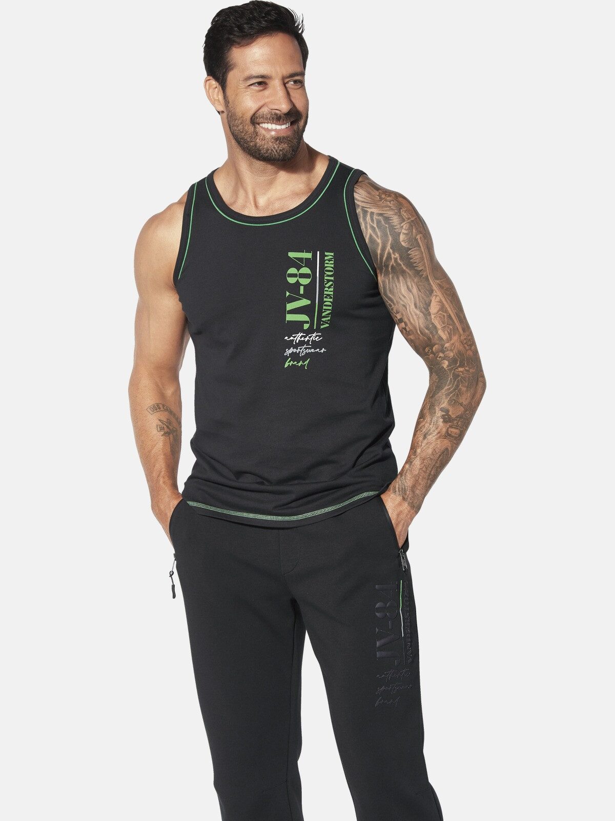 Jan Vanderstorm Muskelshirt FINDOWIN mit großem Aufdruck