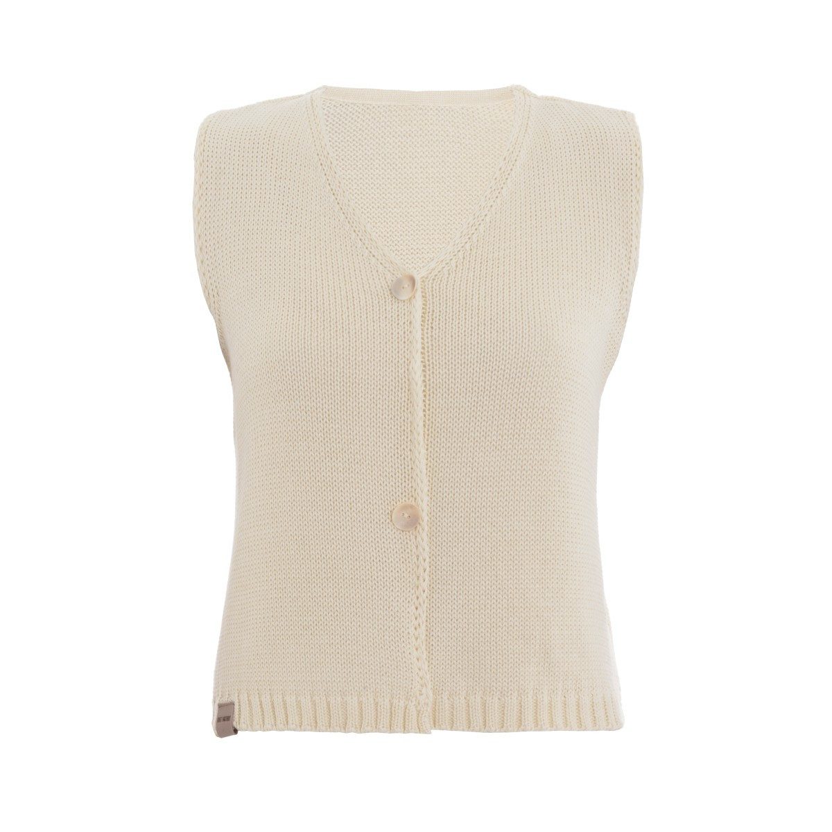 Knit Factory Strickweste Lumi Ecru 40 42 Beige 40/42 (1-tlg) Modell Lumi, für Frühjahr, Sommer