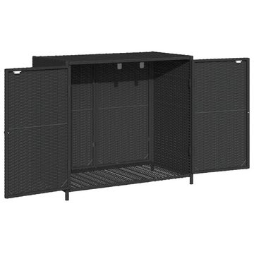 vidaXL Gartenbox Gartenschrank Schwarz 83x45x76 cm Poly Rattan