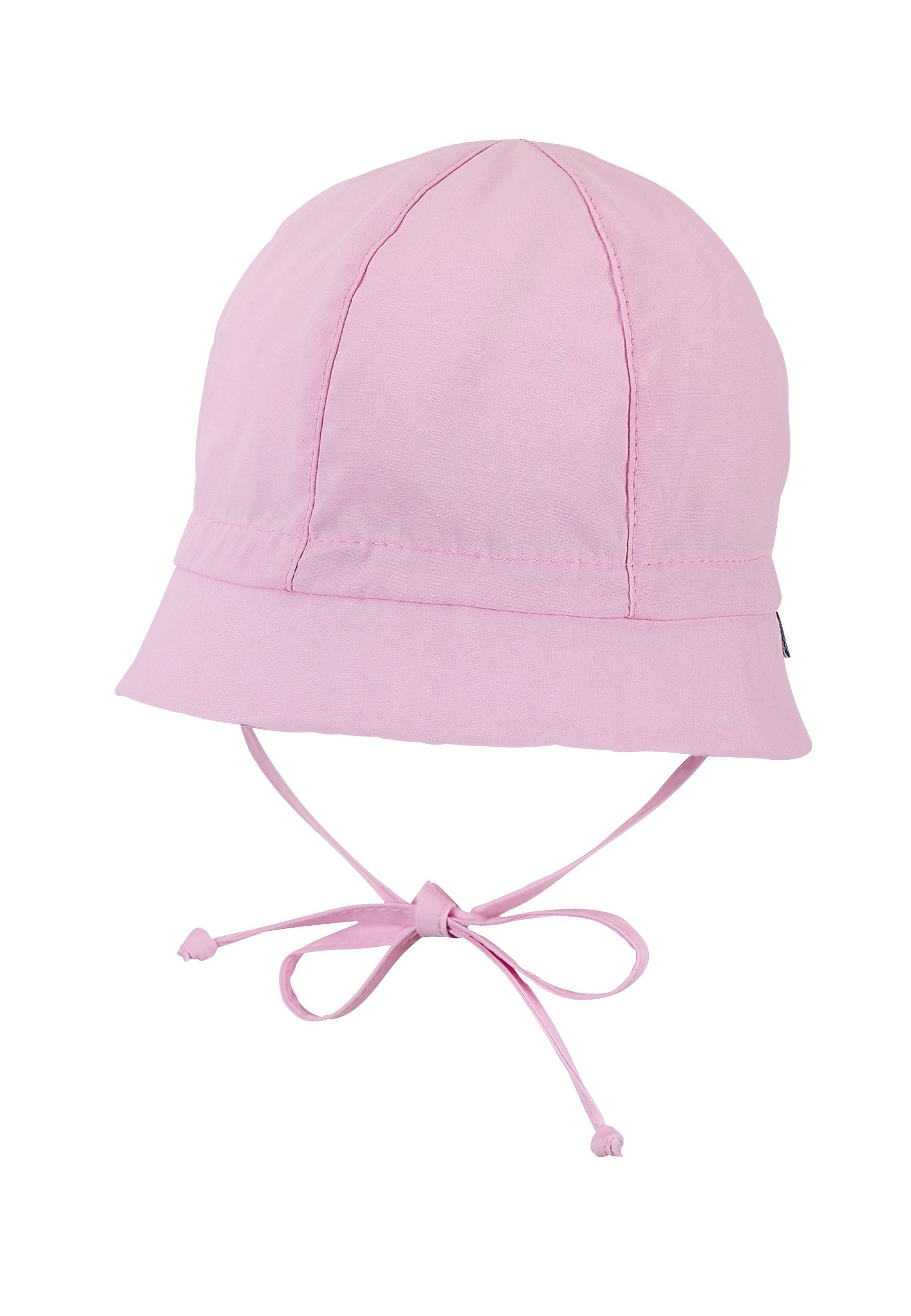 rosafarben aus aus mit Schlupfmütze mit Einfarbig) (Bio) Bindebändern UV-Schutz Sterntaler® Hut 50+ Hut und Sonnenhut Baby (1-St., Größenregulierung UV-Popeline