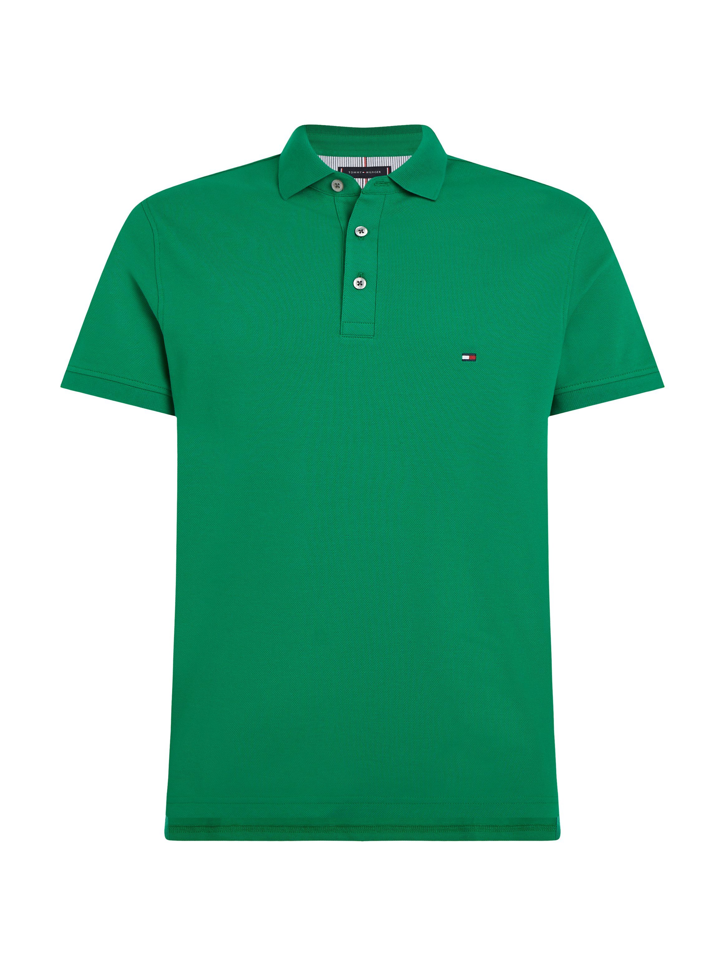 Tommy Hilfiger Poloshirt 1985 SLIM POLO mit Piqué-Struktur und Stickerei meliert, casual, slim fit, Baumwollmix, Polokragen