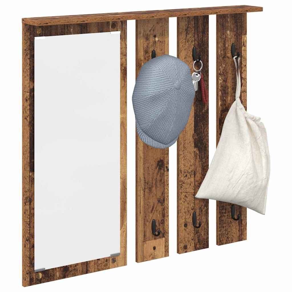 vidaXL Regal Wandmontierter Kleiderständer Wandhalterung Altholz, 1-tlg.