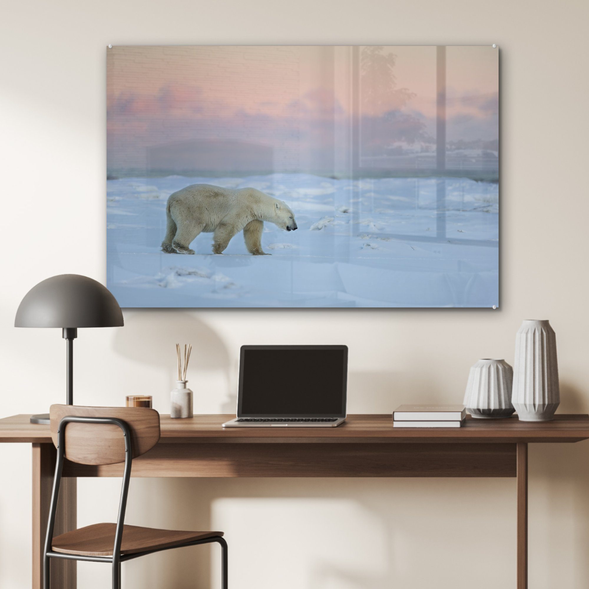 (1 & Schlafzimmer Tundra, MuchoWow Acrylglasbilder Eisbär auf Wohnzimmer einer Acrylglasbild St),