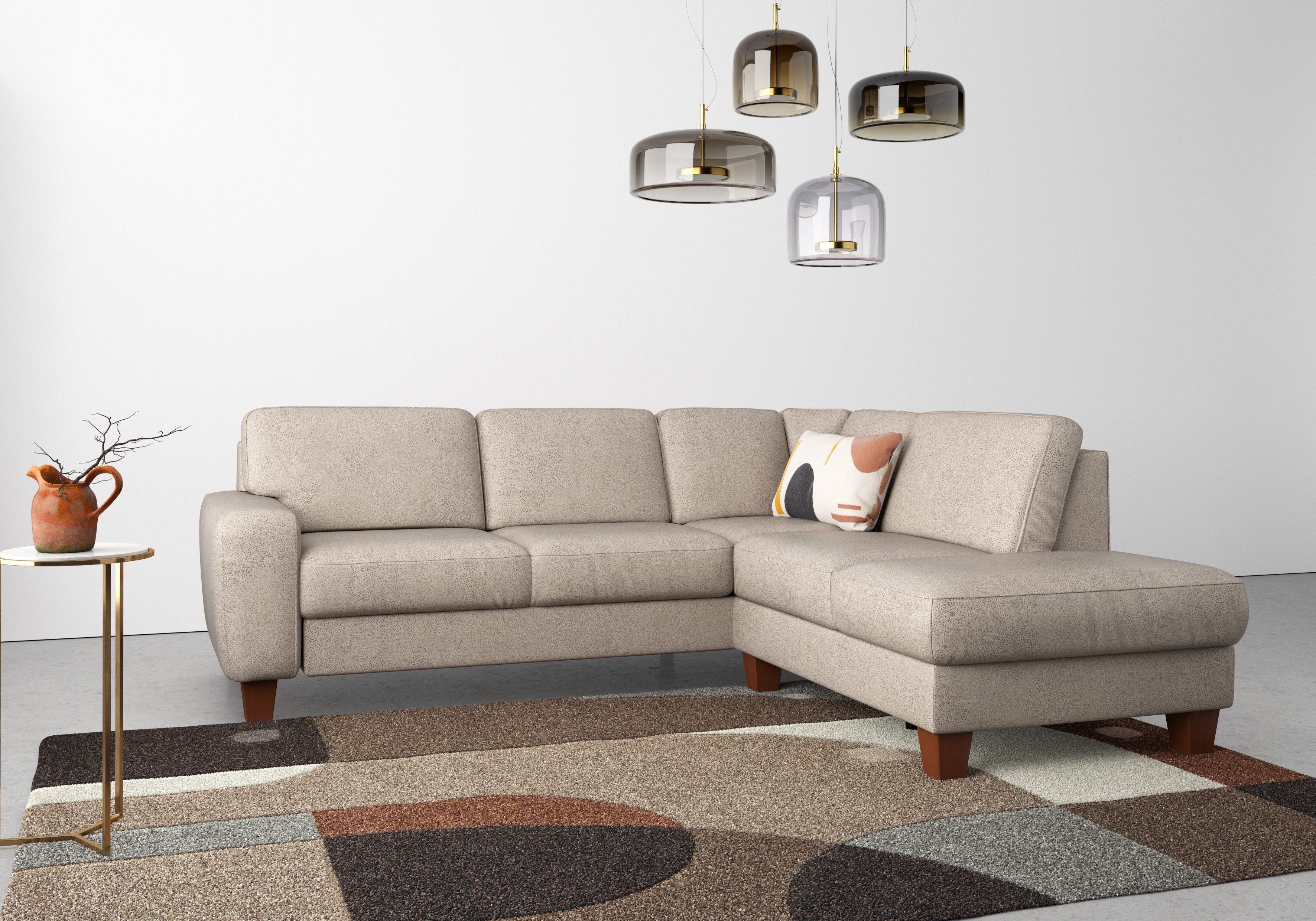 Home affaire Ecksofa Vision, wahlweise mit Bettfunktion und Stauraum, auch  in Easy Care-Bezug