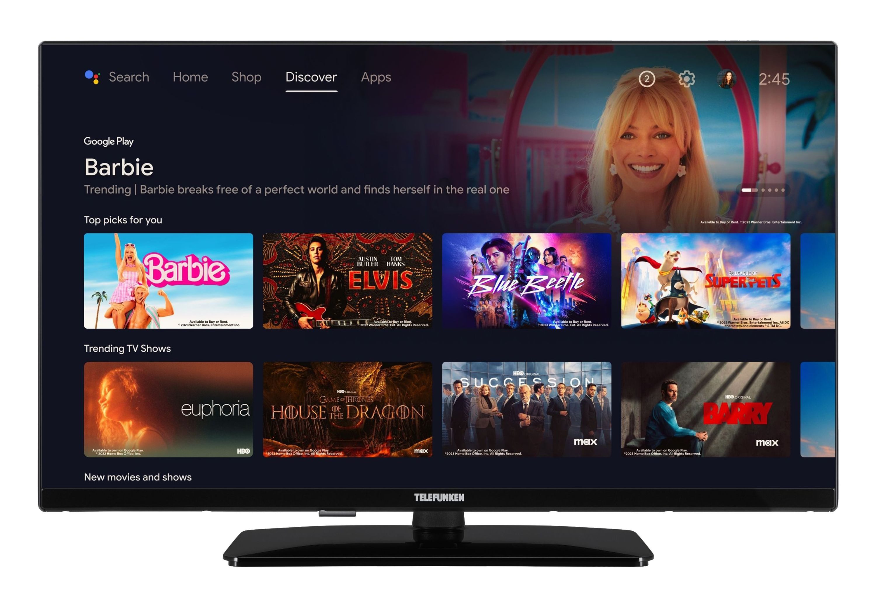 Telefunken D32Q751X2CW QLED-Fernseher (80 cm/32 Zoll, Full HD, Android TV, Triple-Tuner, Google Play Store, Google Assistant) ! RABATT: 23.87% Telefunken D32Q751X2CW QLED-Fernseher (80 cm/32 Zoll, Full HD, Android TV, Triple-Tuner, Google Play Store, Google Assistant) ! RABATT: 23.87%