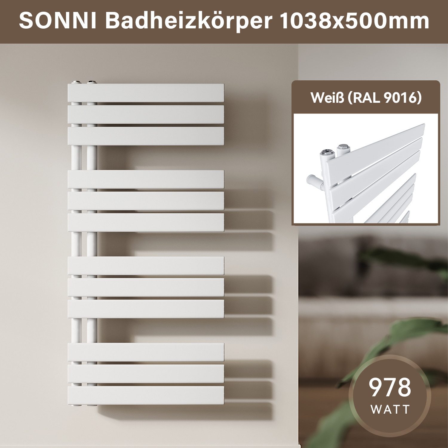 SONNI Badheizkörper Badheizkörper Weiß Heizkörper Design Handtuchtrockner B günstig online kaufen
