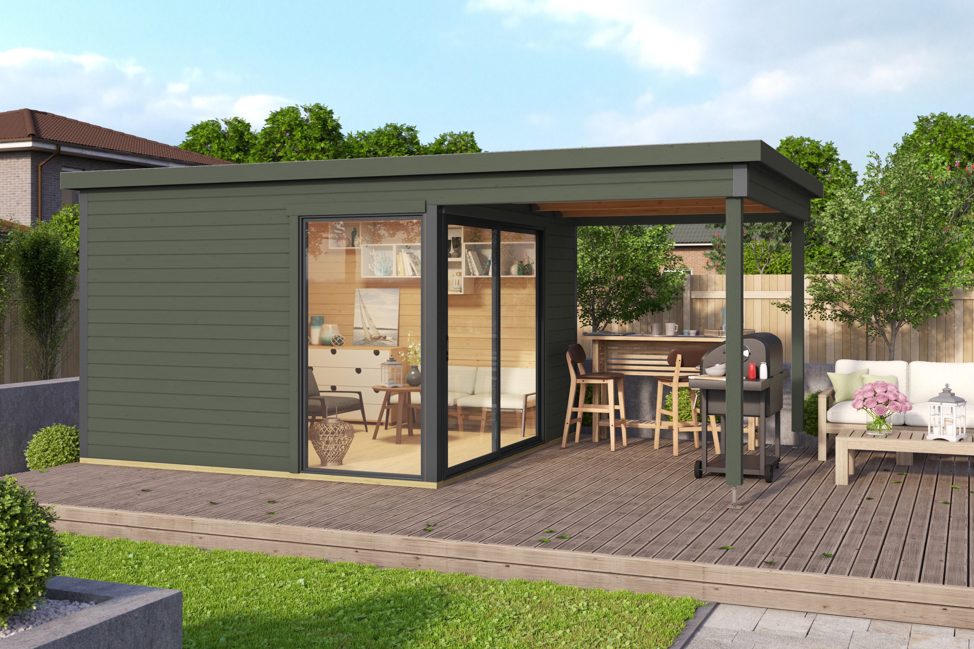 Nordic Holz Gartenhaus DOMEO 2, BxT: 524,4x319,6 cm