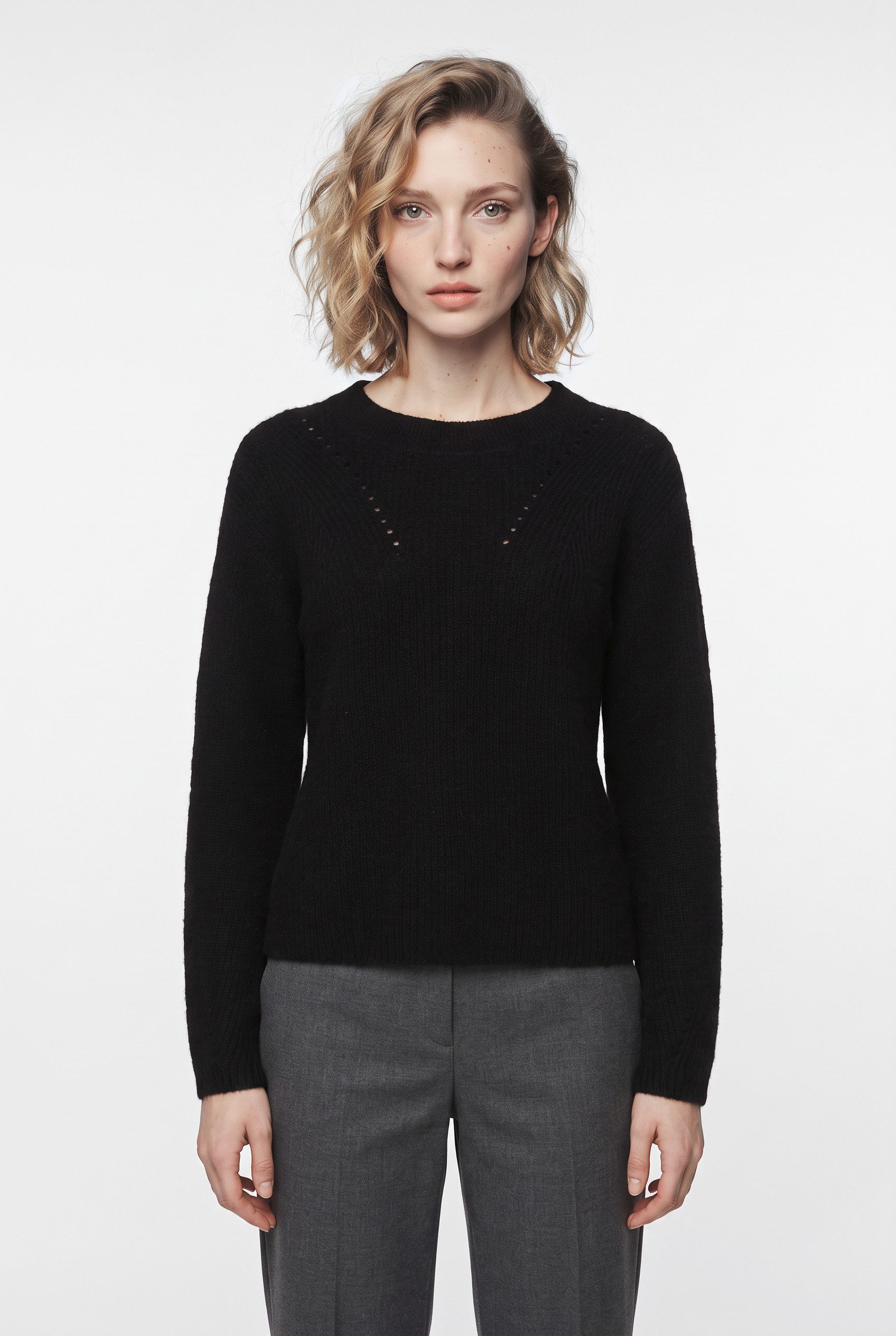 BOSS ORANGE Strickpullover Fenne Premium Damenmode aus Wollmix mit Alpaka, Ajourstrickdetails