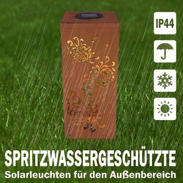 bmf-versand LED Solarleuchte Solarleuchte Garten Außen Laterne 2er Set Solarlampe Außenlampe Solar, mit Schalter, LED fest integriert, Warmweiß, Außenbeleuchtung, Gartenbeleuchtung, Dekoleuchte, Dekolampe