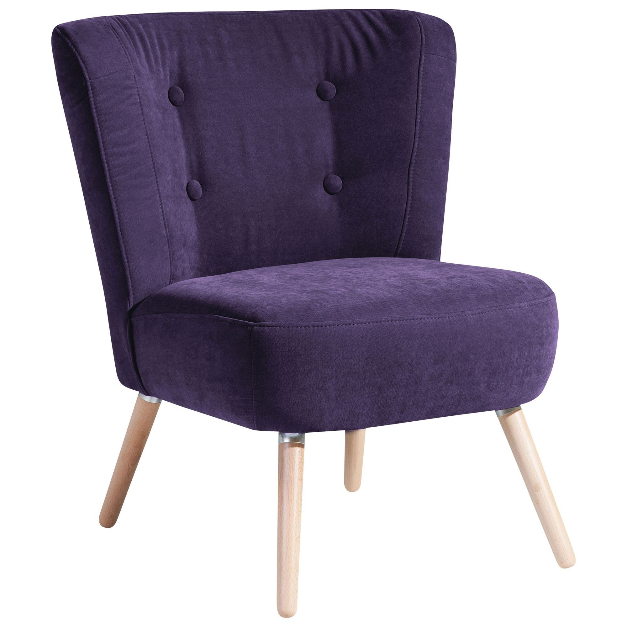 Versand, / Bezug Sessel Kessel 22389 Kassi (Sparpreis violett hochwertig Kostenlosem verarbeitet,bequemer inkl. aufm Sitz natur 1-St), Sessel Buche 58 Veloursstoff