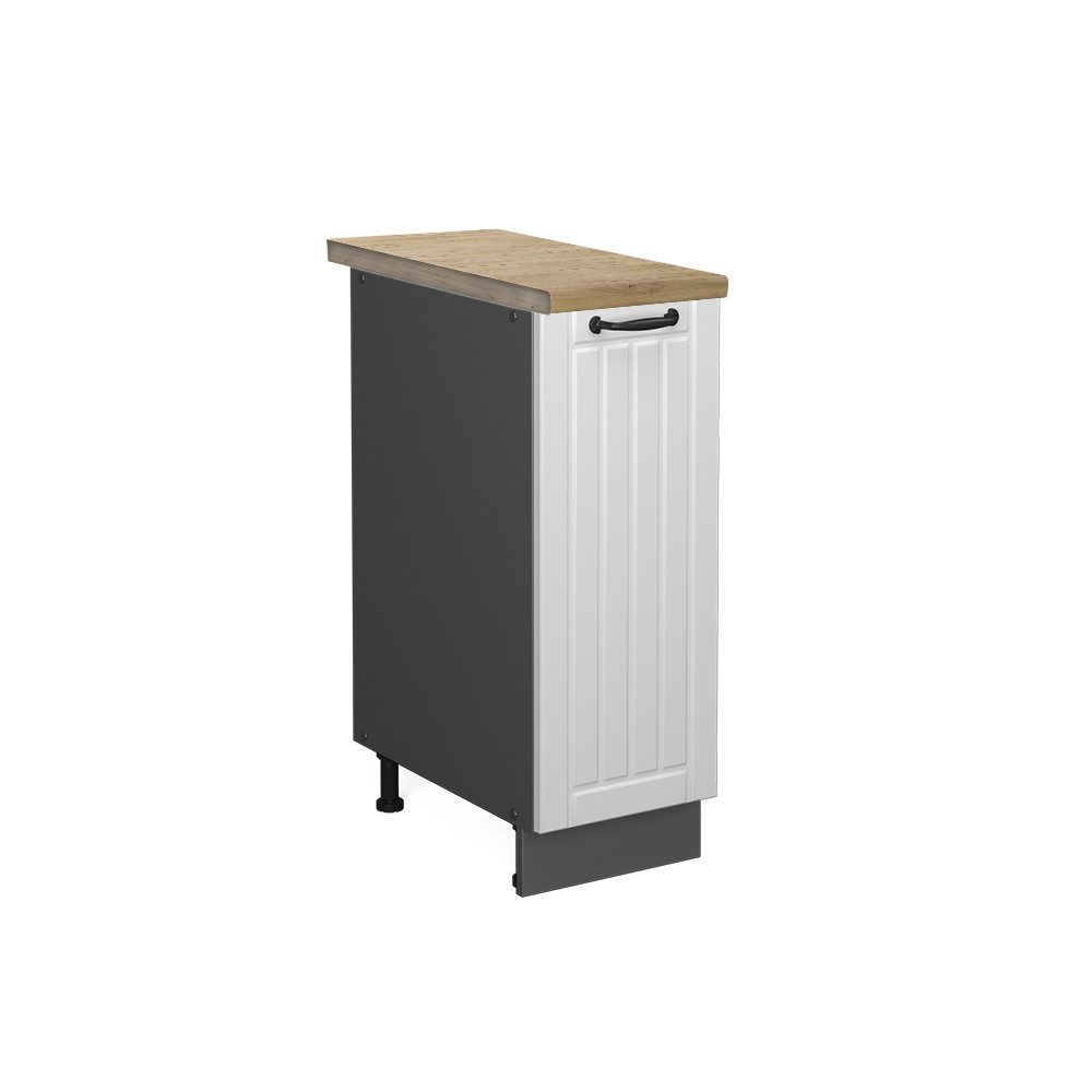 Vicco Apothekerschrank Fame-Line Weiß Landhaus/Anthrazit 30 cm AP Eiche günstig online kaufen