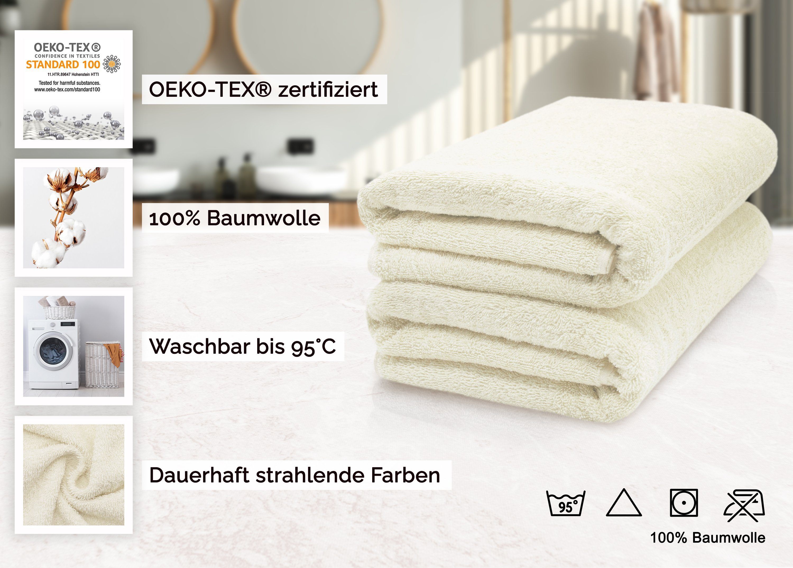 ZOLLNER Saunatuch, Walkfrottier (2-St), 70 x günstig online kaufen