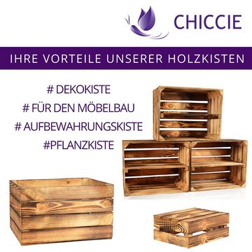 CHICCIE Holzkiste Regale Geflammt 38x28x15cm - Kiste Box (1 St)