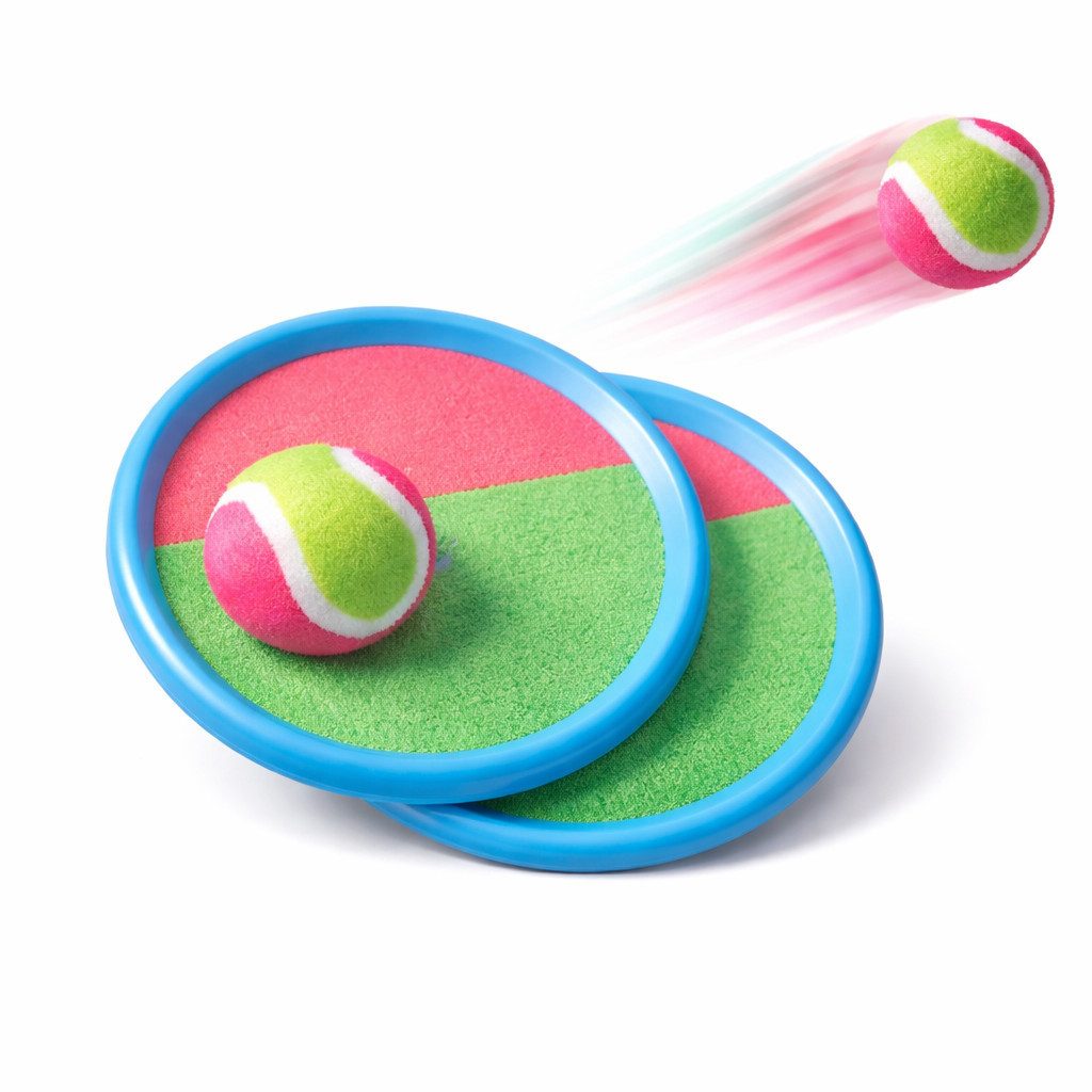 TK Gruppe Spielball 2er Klettballspiel Set – Strandspiel & Outdoor-Wurfspiel (1-St)